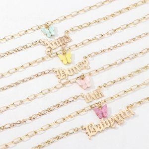 Angel Honey Babygirl Lover Necklace w/ Butterflies